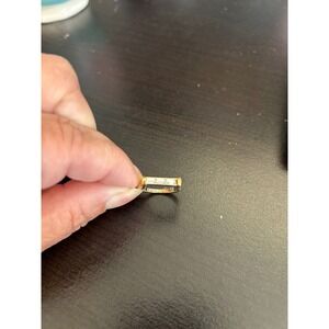 Gold Tone Baguette Cut‎ Ring, Minimalist Modern Fashion Jewelry, size approx 8